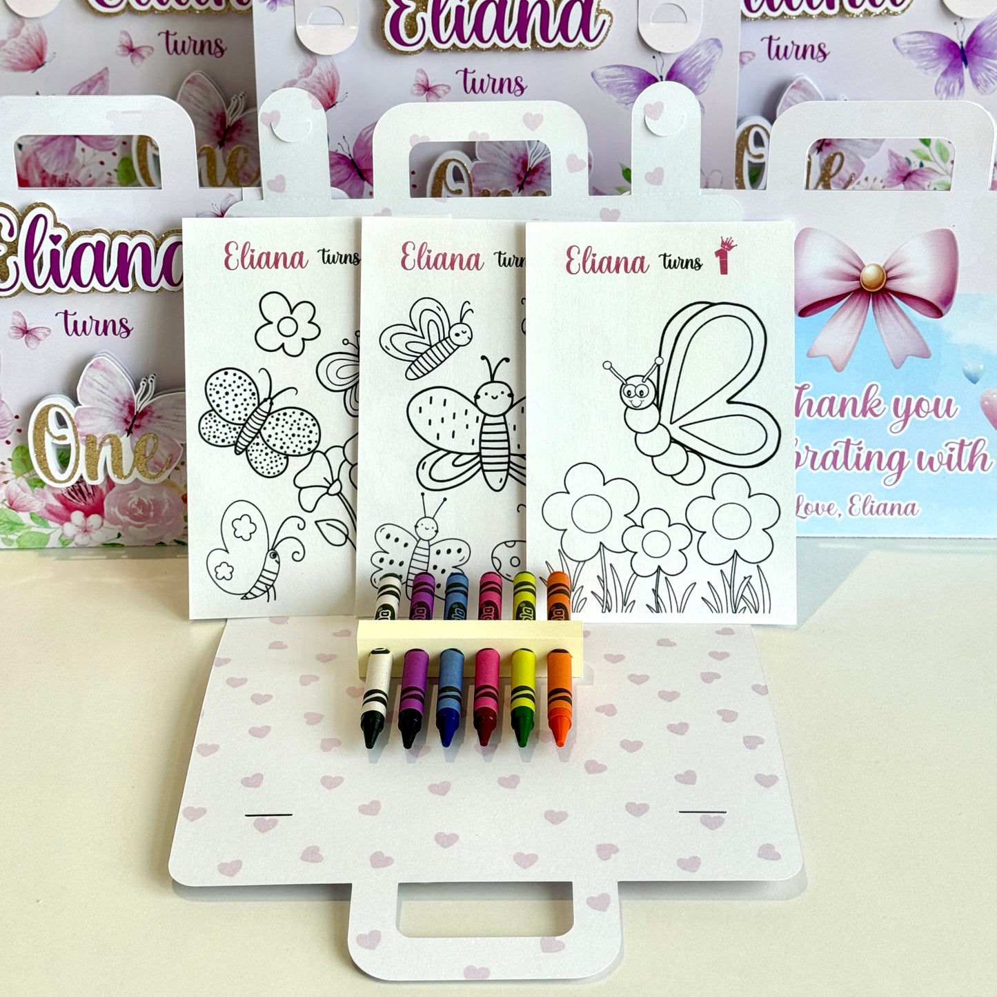 Butterfly and flower colouring suitcase