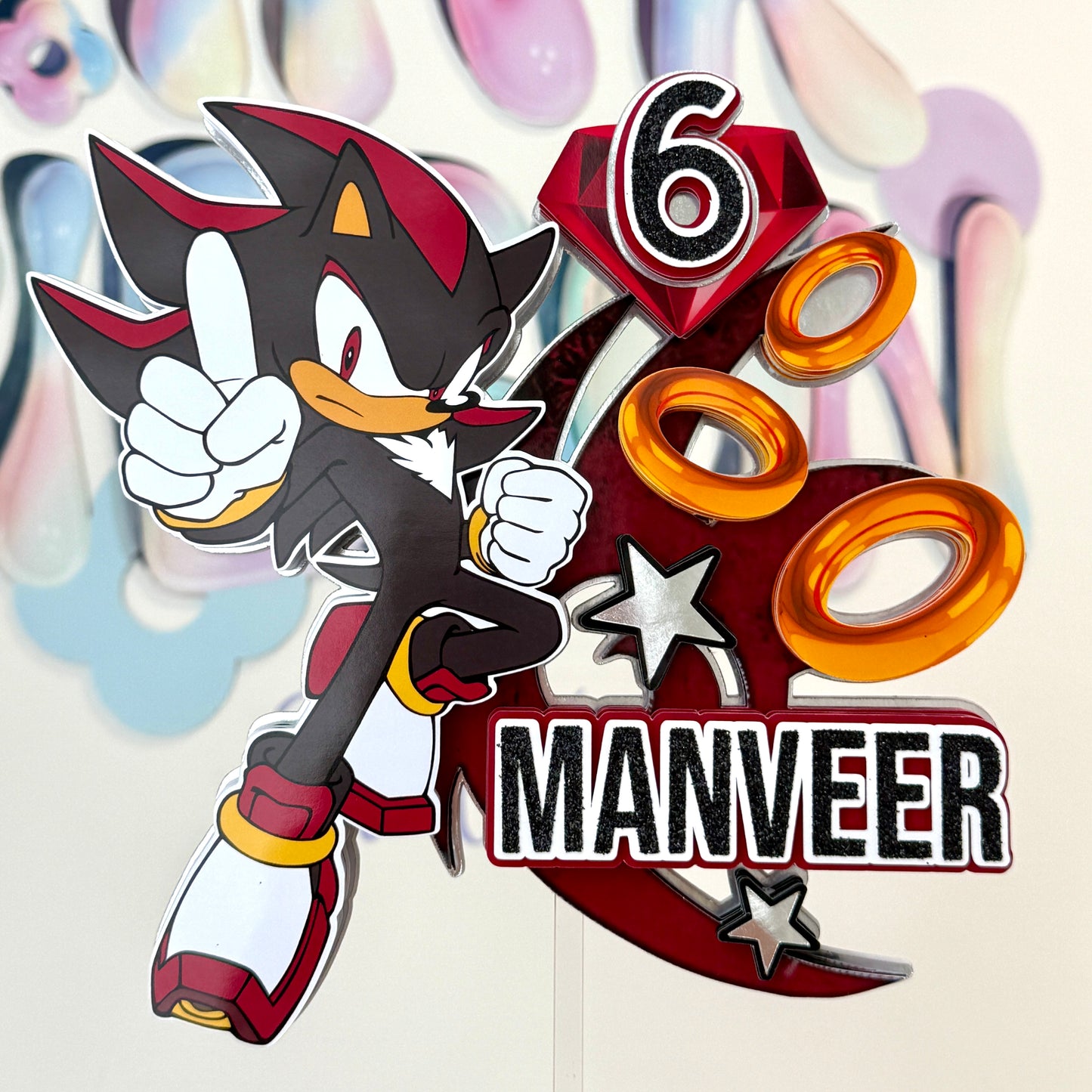 Shadow The Hedgehog Cake Topper