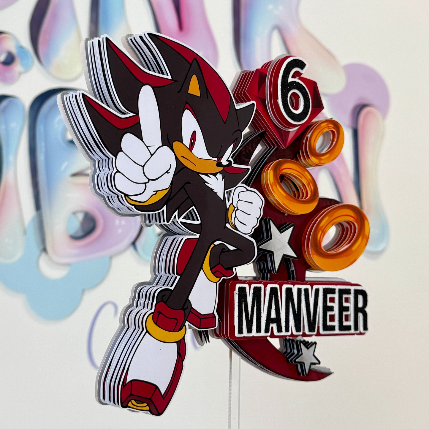 Shadow The Hedgehog Cake Topper