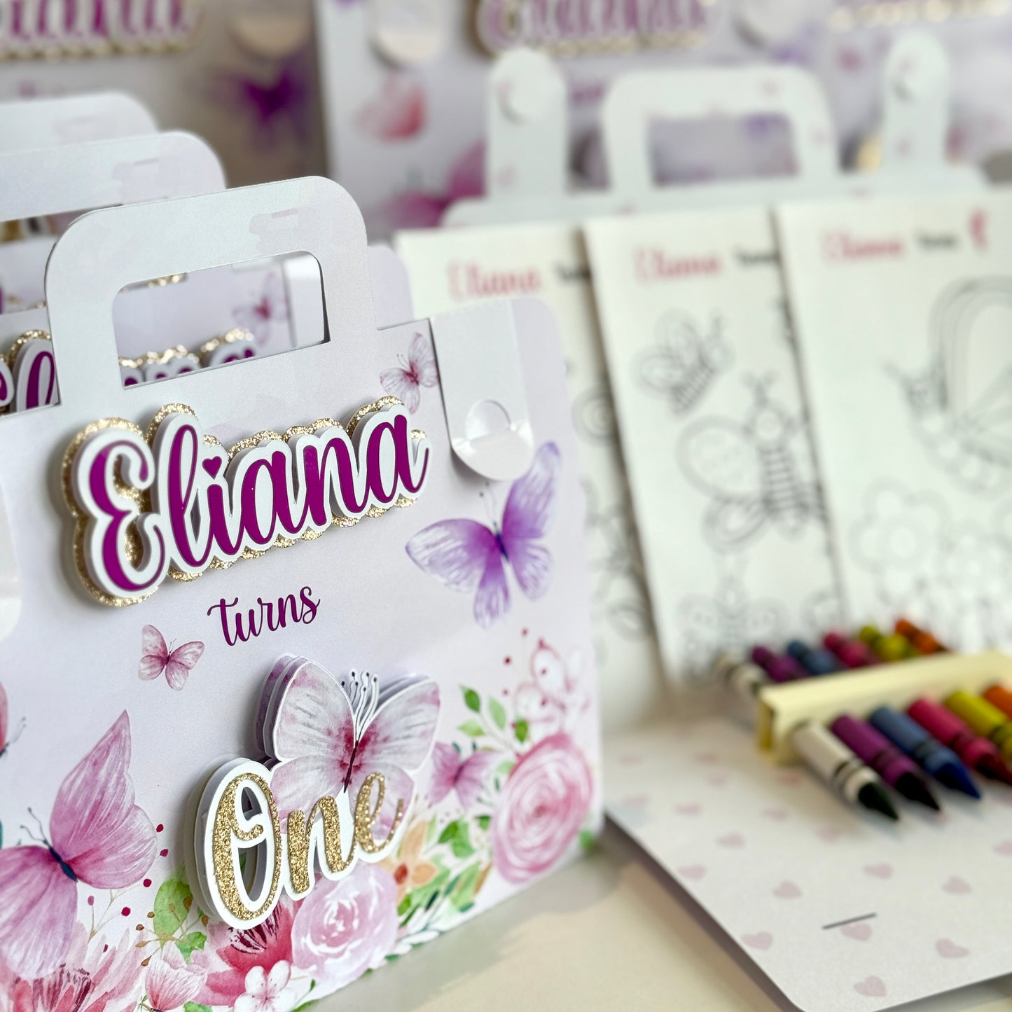Butterfly and flower colouring suitcase