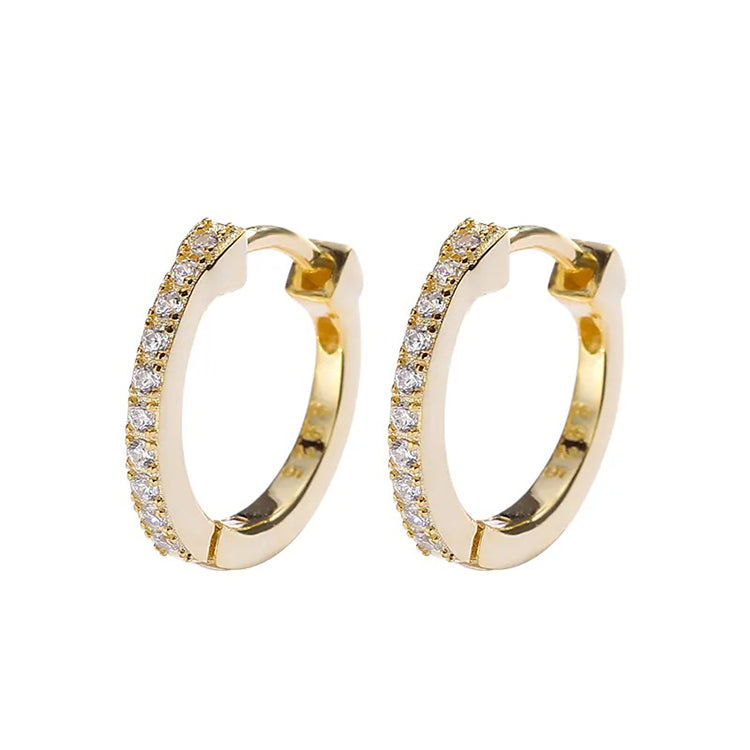 Diamond Huggie Hoop Earrings