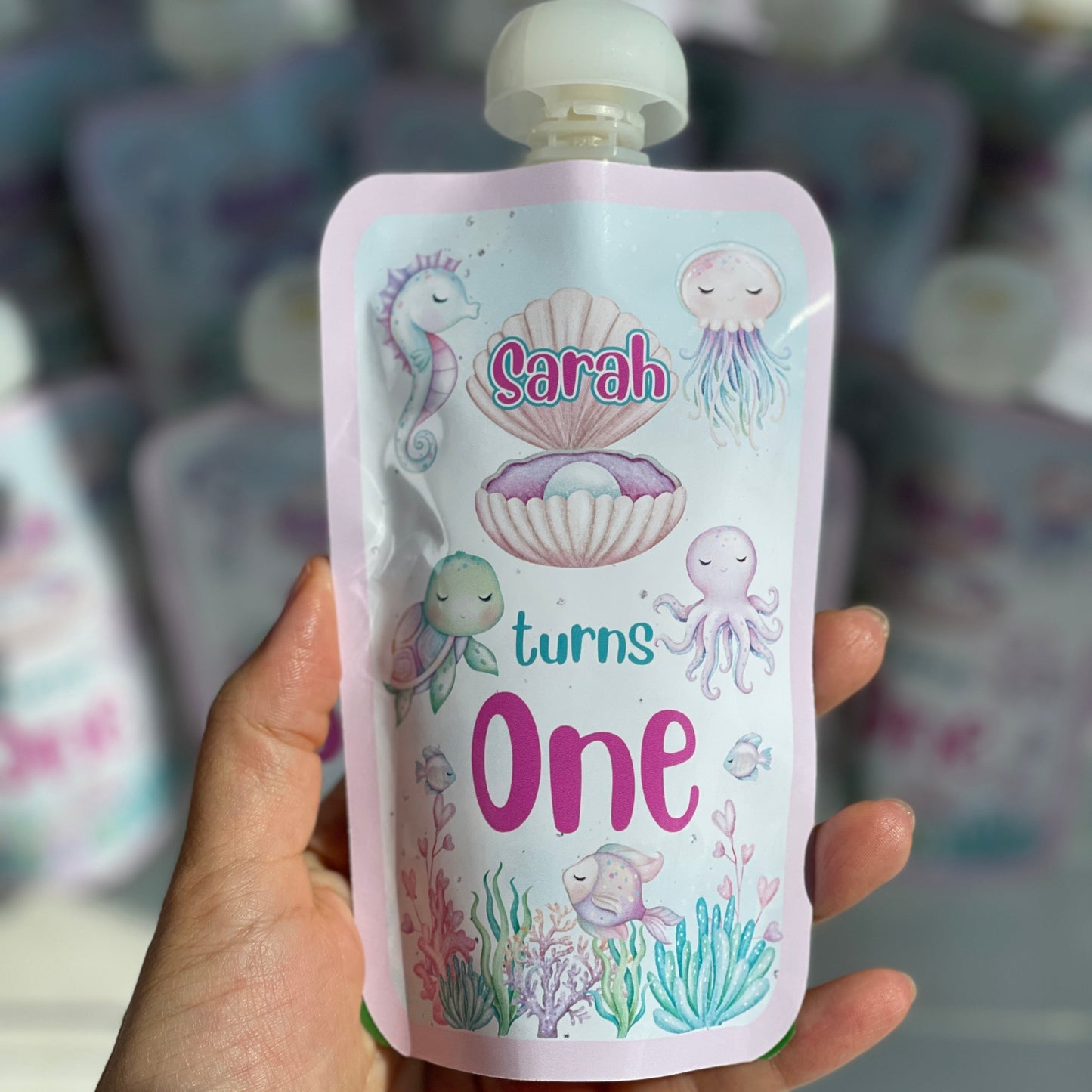 Under The Sea Organic Fruit Pouch Sticker (set of 2)