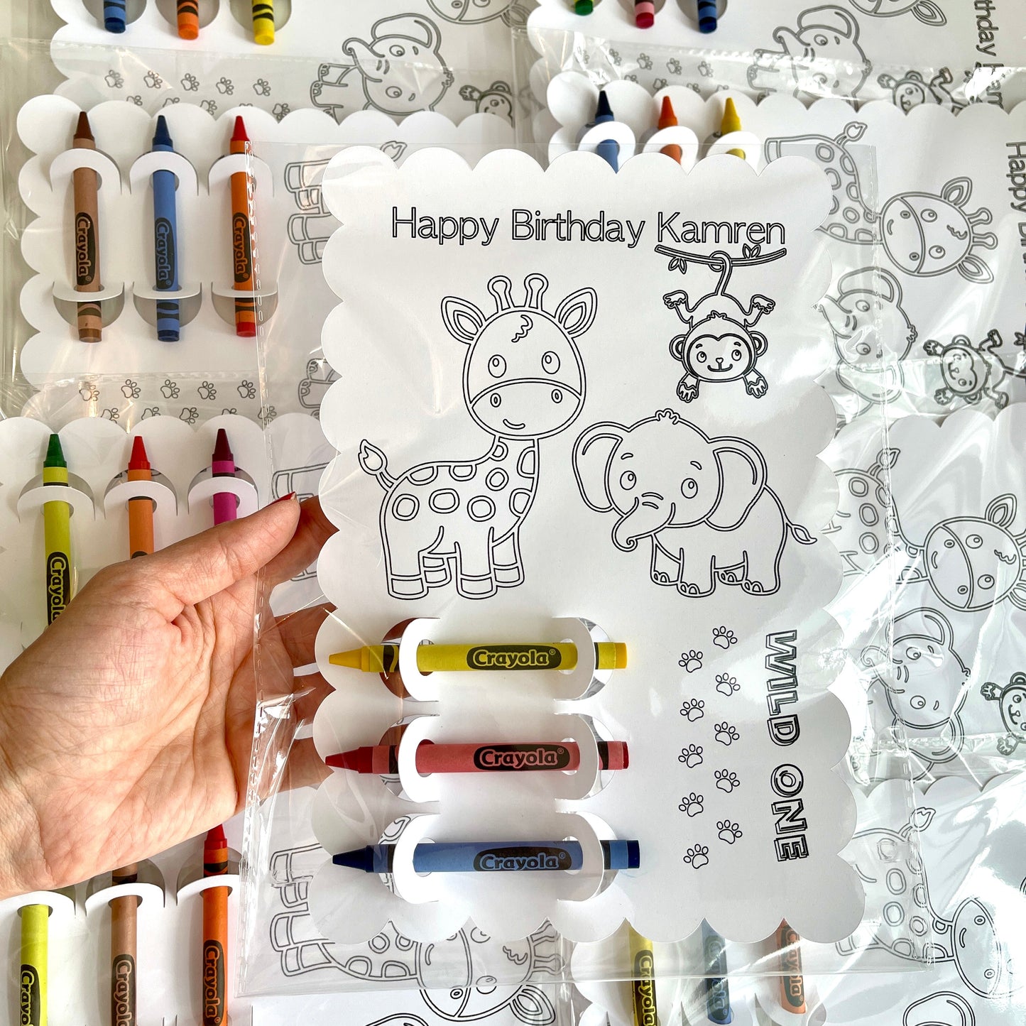 Safari Animals Colouring Page