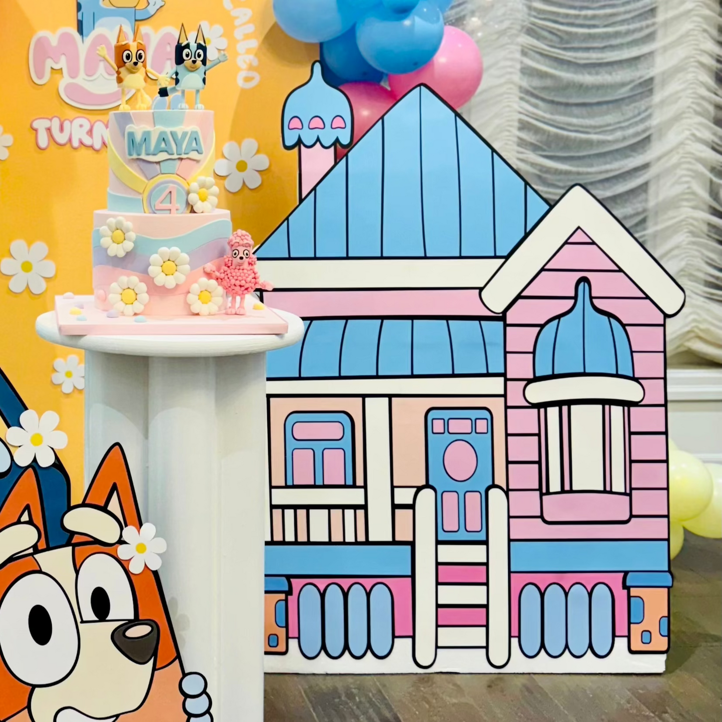 Bluey and Bingo House Handmade cutout