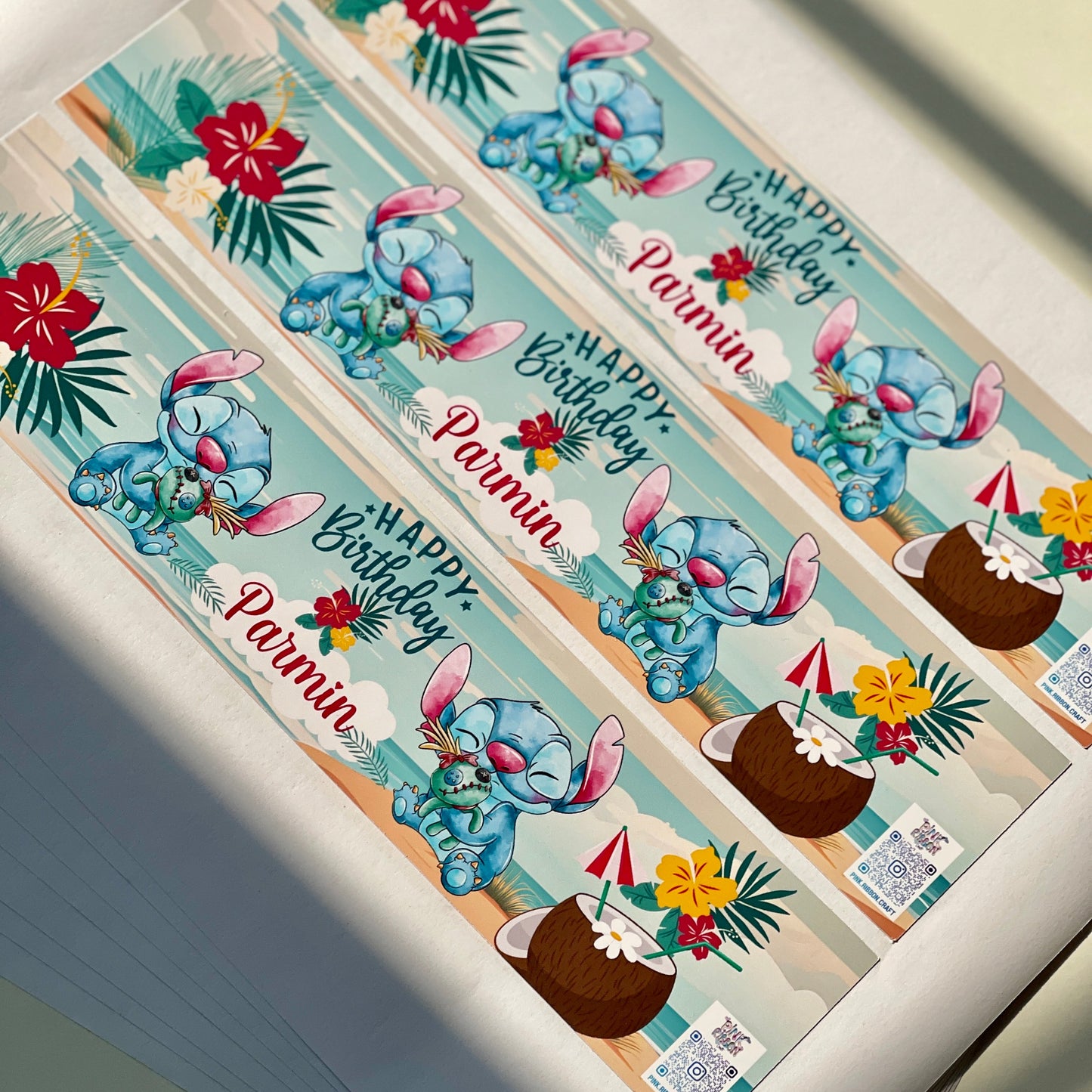 Stitch Water Bottle Label Sticker (set of 3)