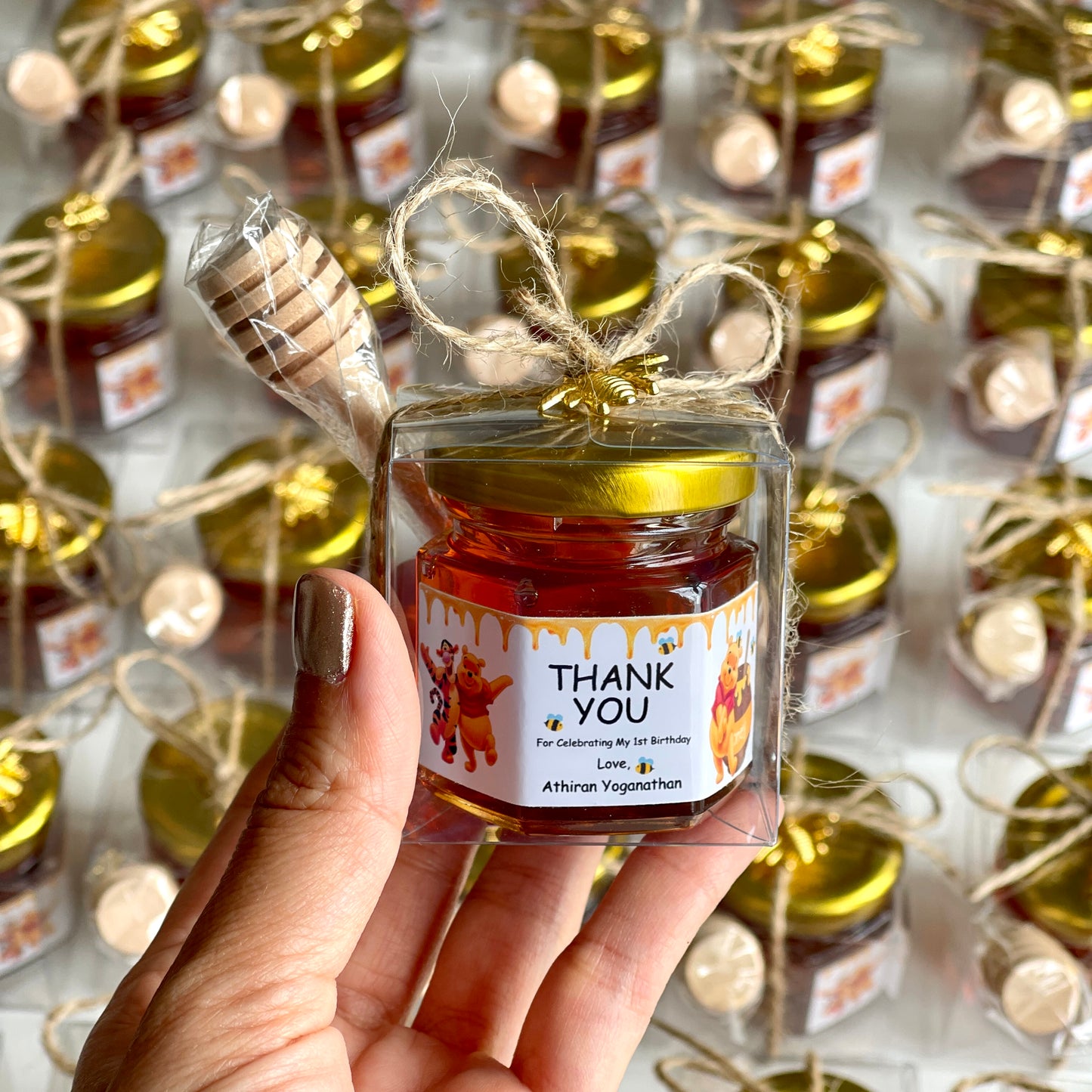 Winnie the Pooh honey jar with dipper