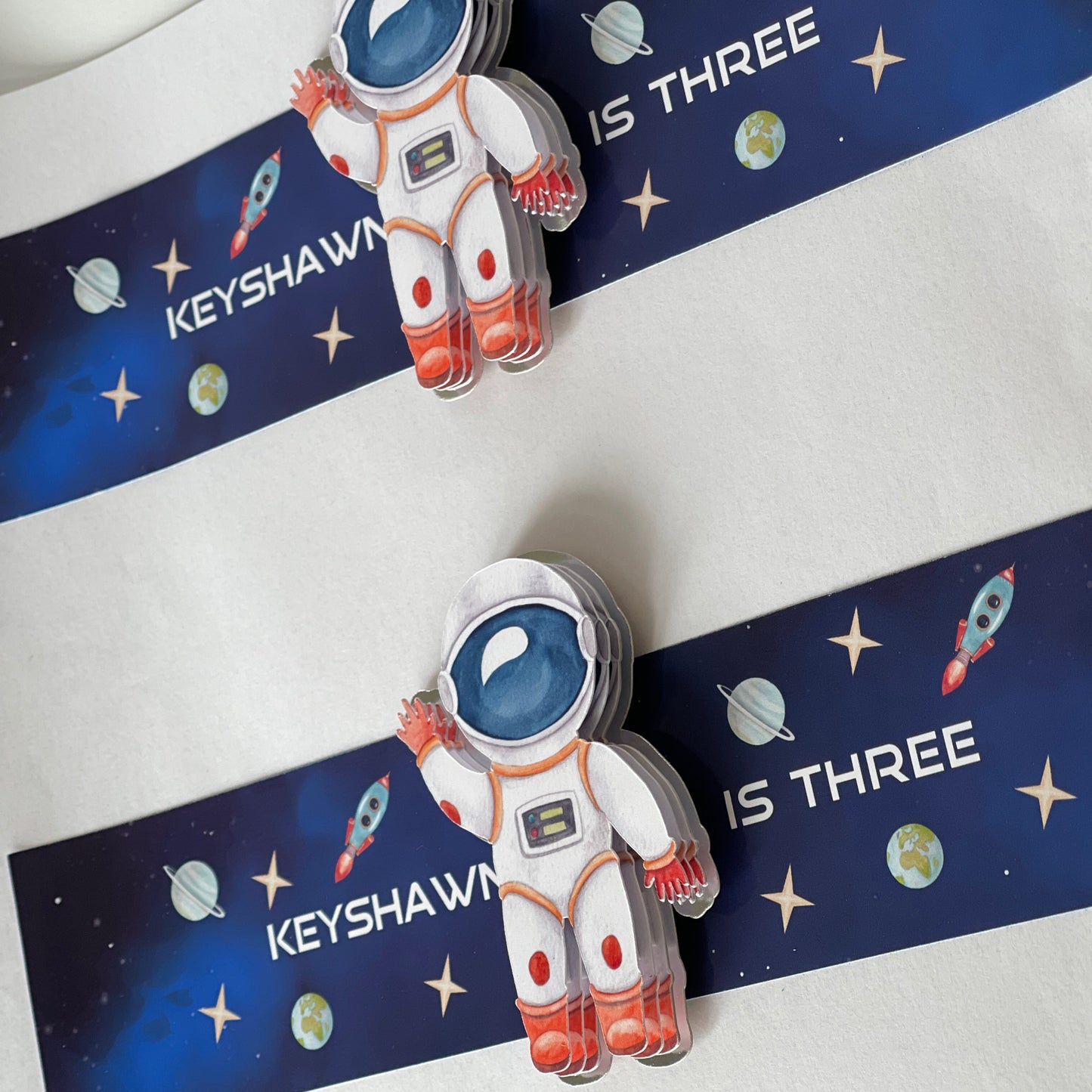 Space 3D Water Bottle Label Sticker (set of 6)