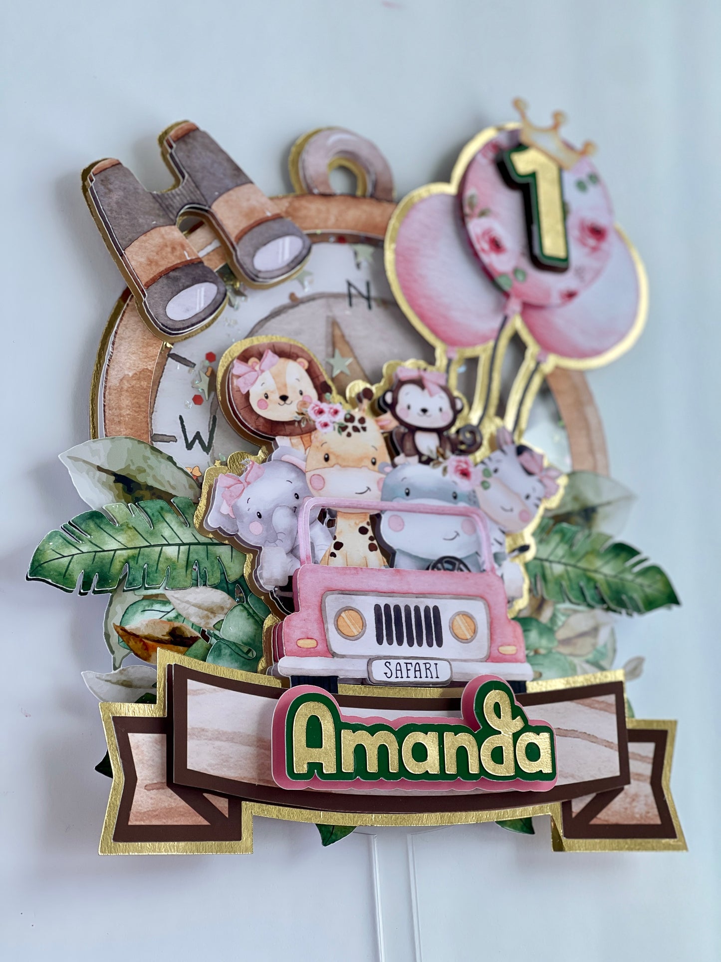 Safari Animals Cake Topper