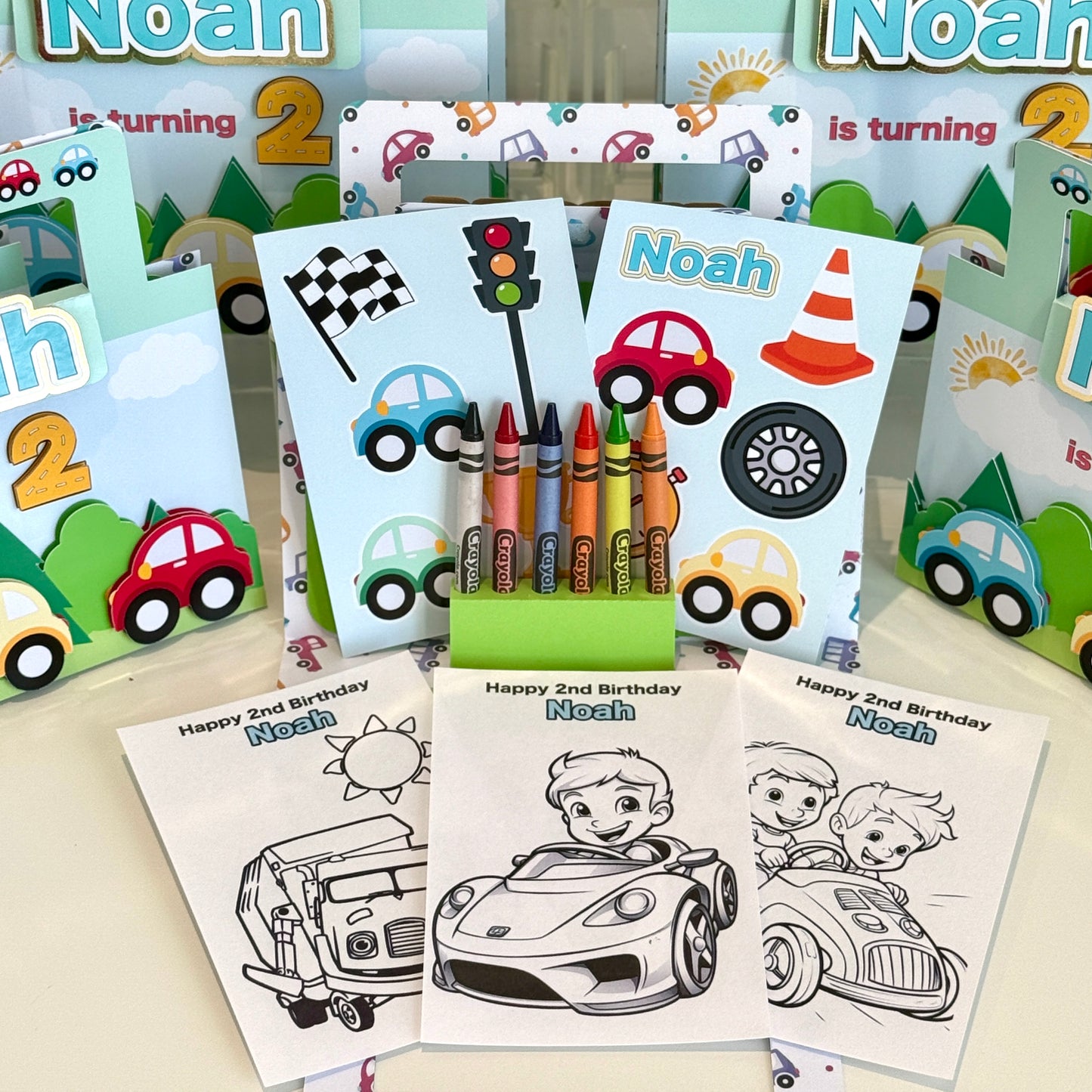 Cute Cars colouring suitcase & stickers