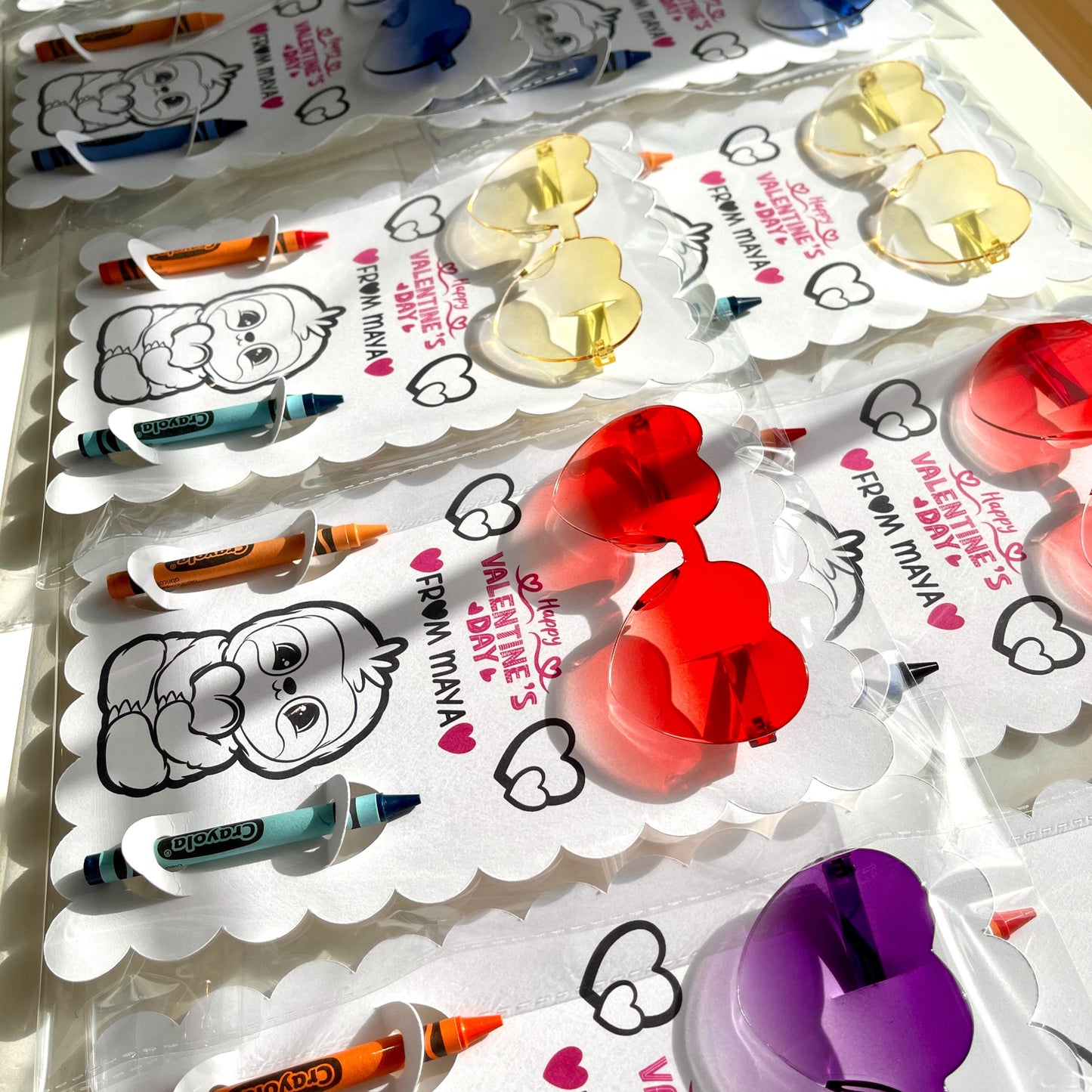 Valentine Colouring Page with Sunglasses