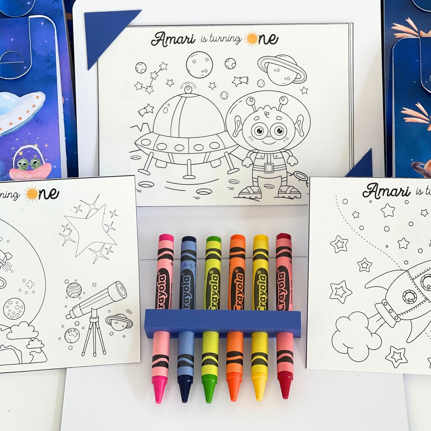 Space colouring suitcase