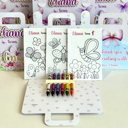 Butterfly and flower colouring suitcase
