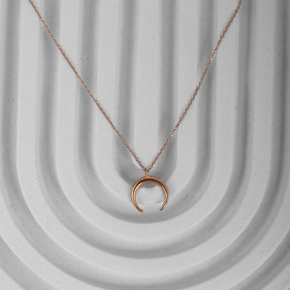 Moon Necklace (18K Solid Gold)