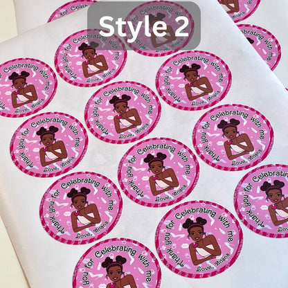 Barbie thank you sticker set of 12