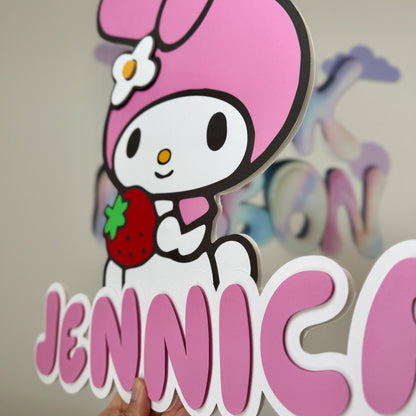 My Melody Name Sign Handmade Cutout