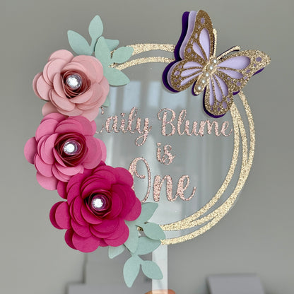 Butterfly & Flower Cake Topper