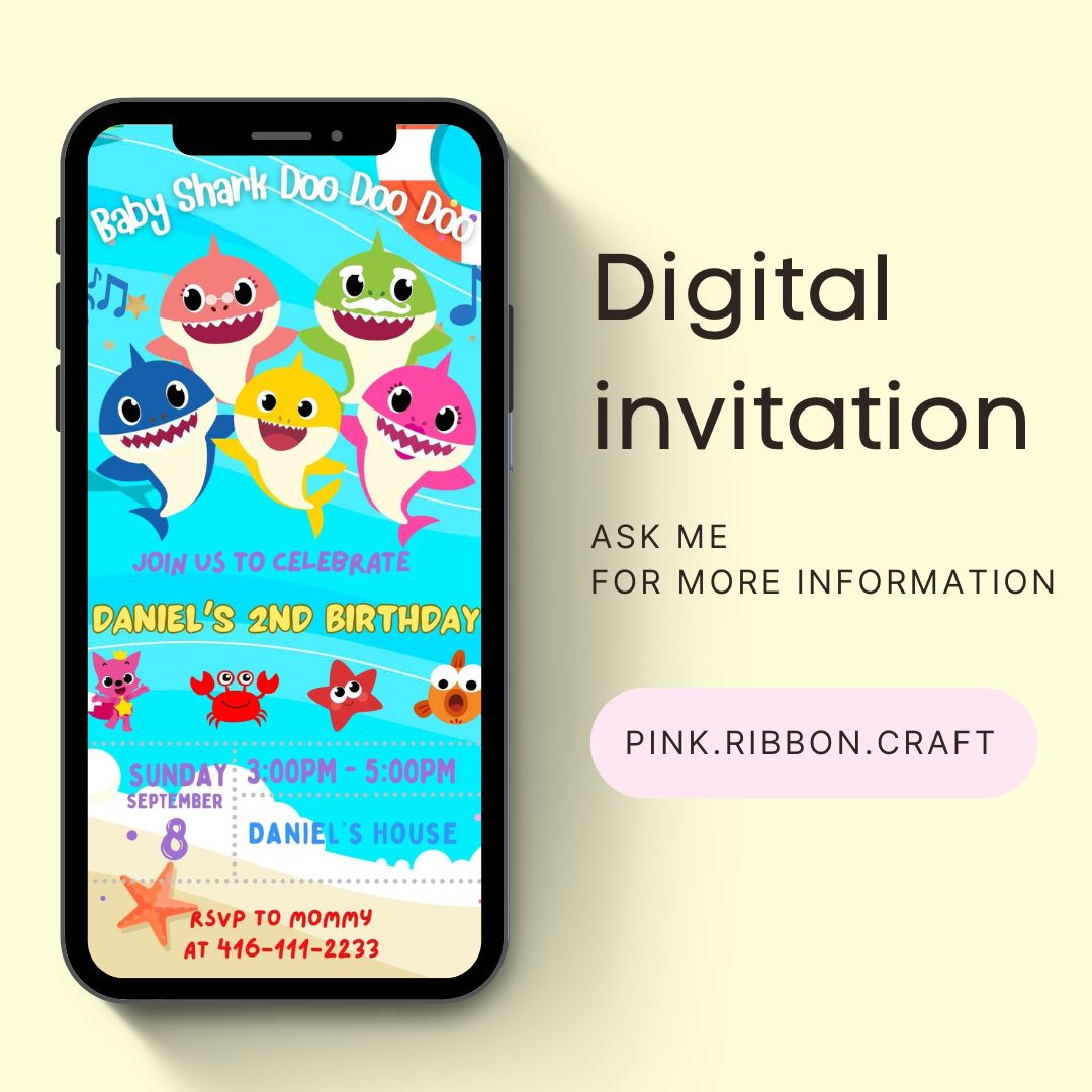 Baby Shark Digital Invitation