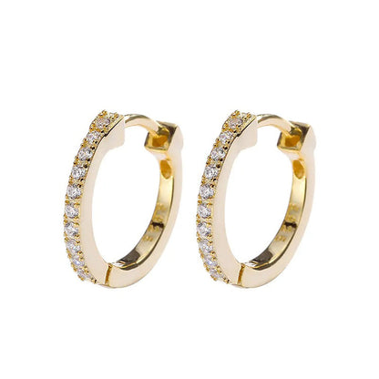 Diamond Huggie Hoop Earrings