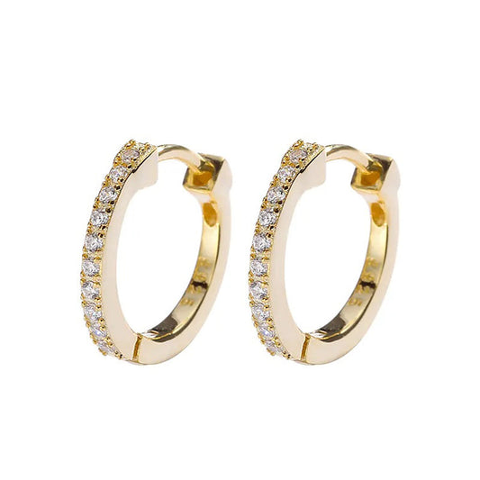 Diamond Huggie Hoop Earrings