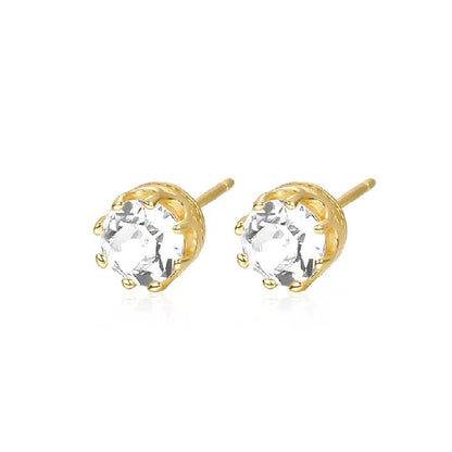 Round Diamond Stud Earrings