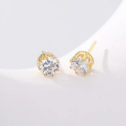 Round Diamond Stud Earrings