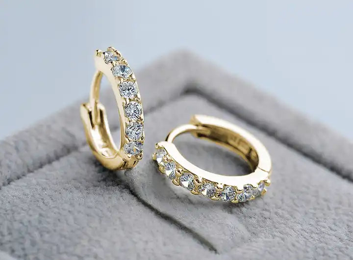 Diamond Huggie Hoop Earrings