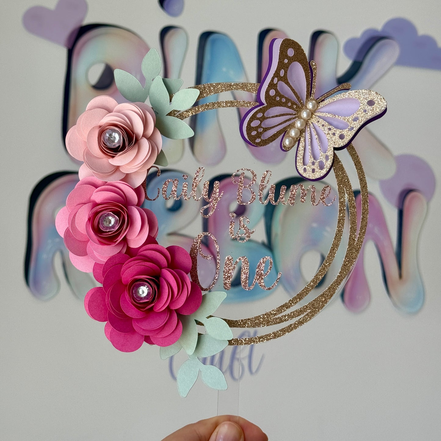 Butterfly & Flower Cake Topper