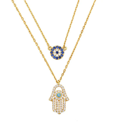 Evil Eye & Hamsa Palm Necklace