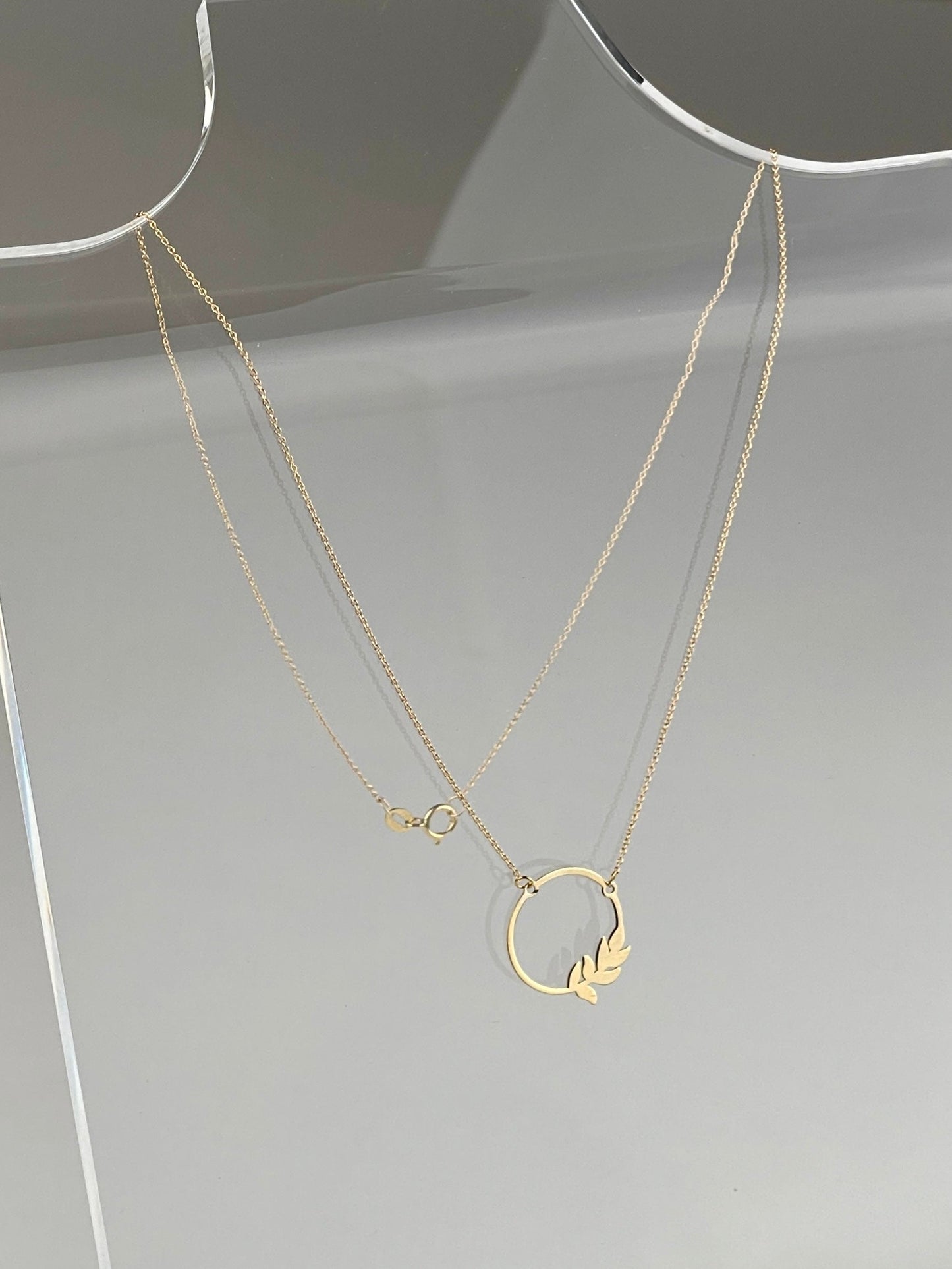 Leaves Necklace (18K Solid Gold)