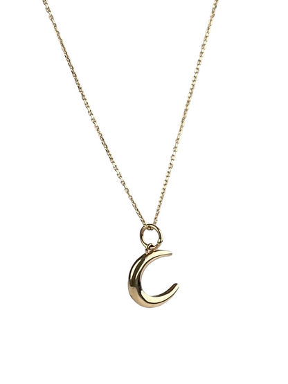 Moon Necklace (18K Solid Gold)