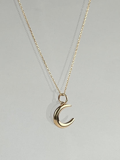 Moon Necklace (18K Solid Gold)