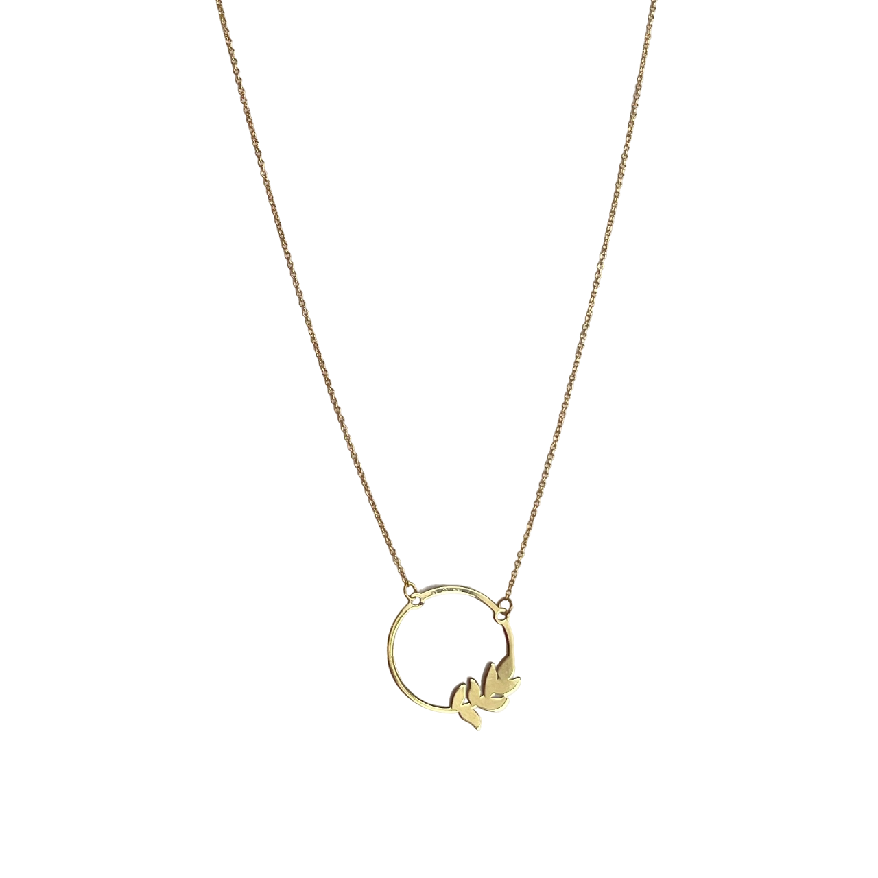 Leaves Necklace (18K Solid Gold)