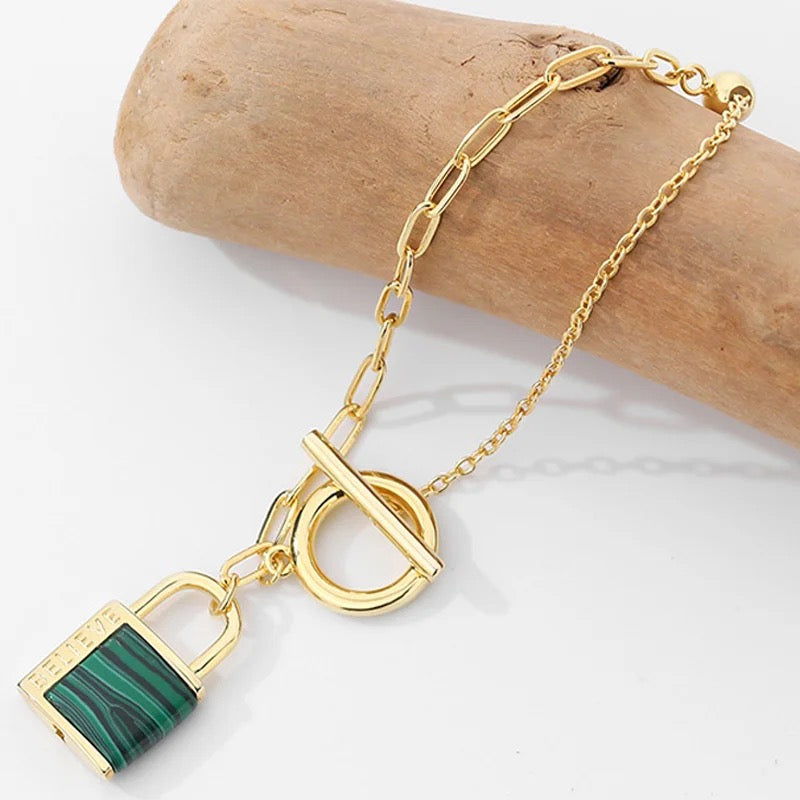 Green Lock Bracelet