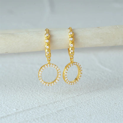 circle gem Earrings