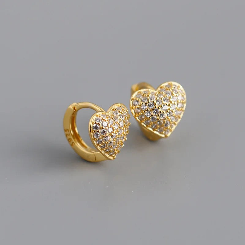 Heart Huggie Hoop Earrings