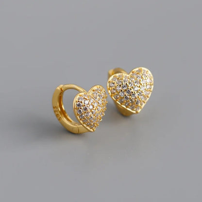 Heart Huggie Hoop Earrings