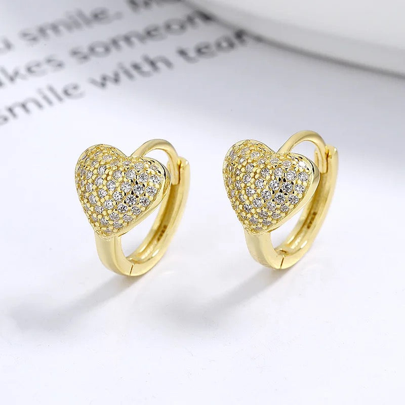 Heart Huggie Hoop Earrings