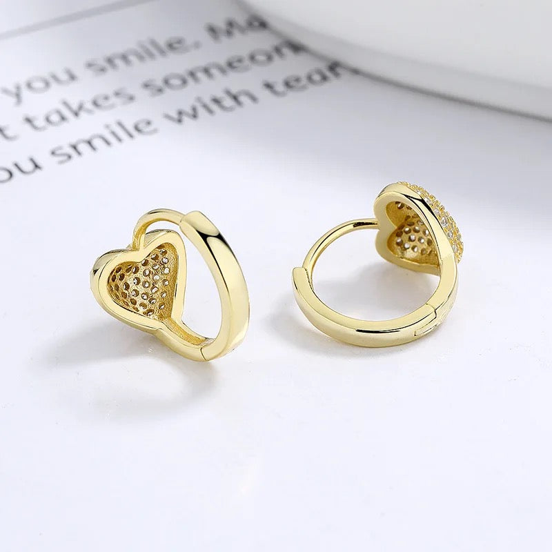 Heart Huggie Hoop Earrings