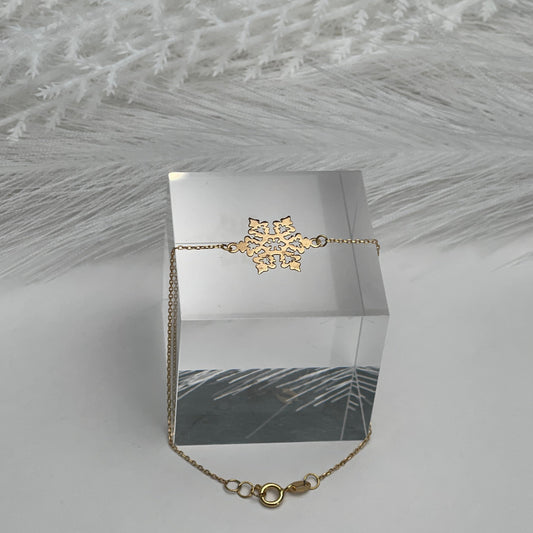 Snow flake Bracelet (18K Solid Gold)