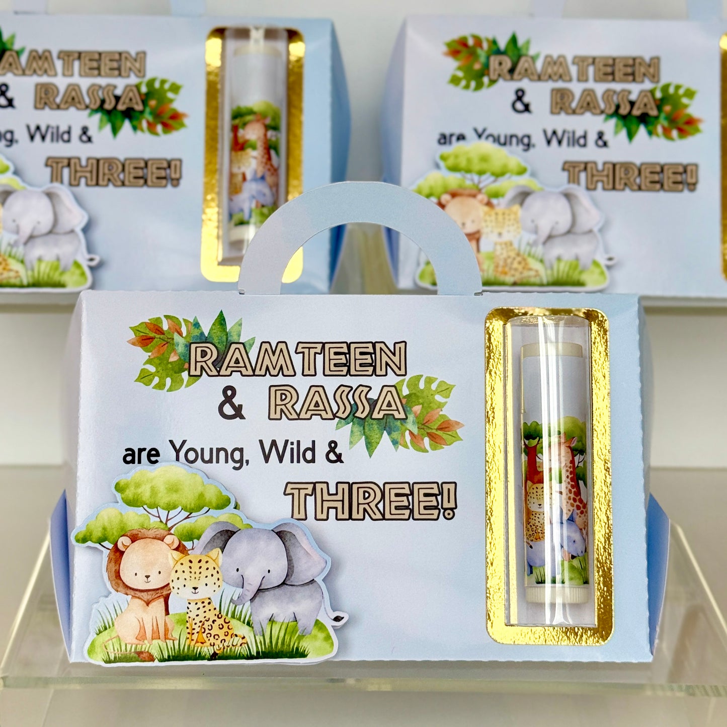 Safari Animals Lip Balm Box