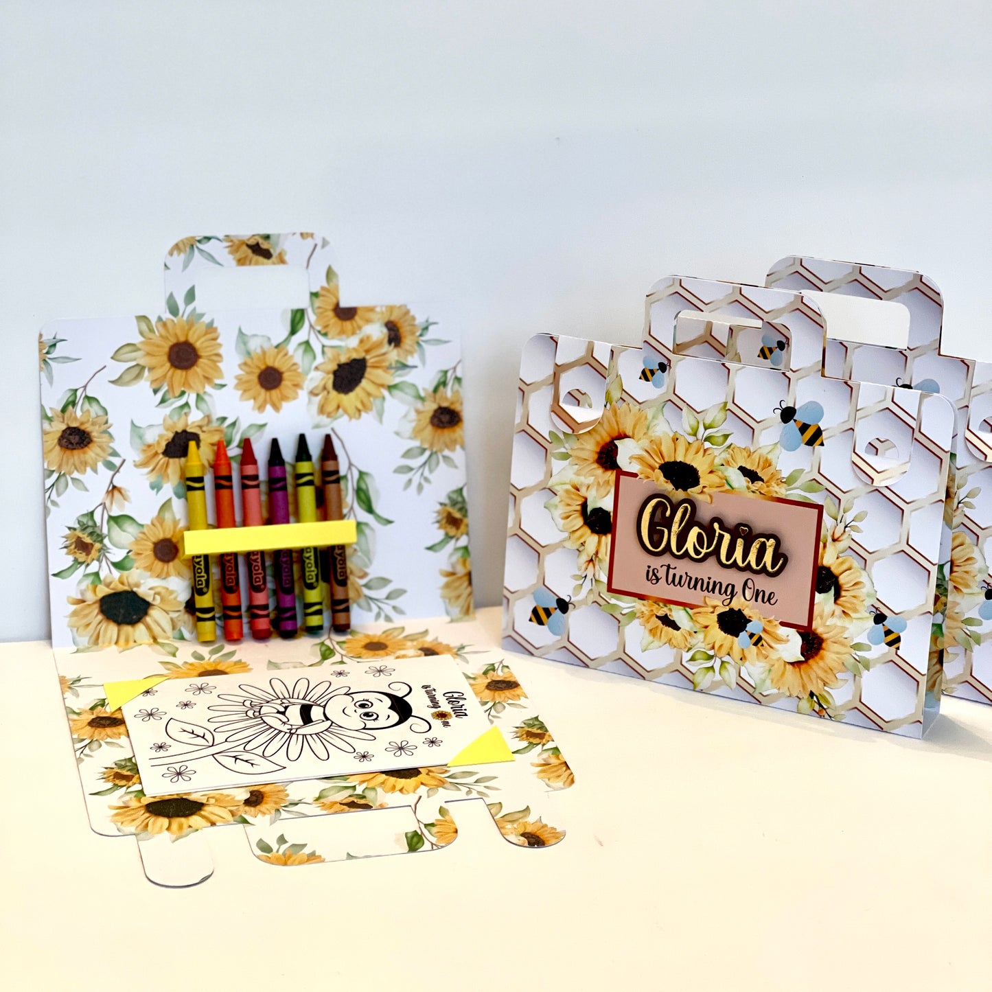 Sunflower colouring suitcase