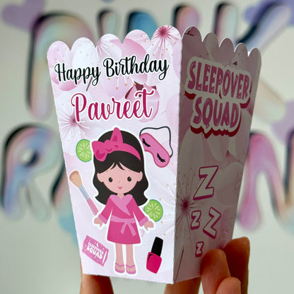 Sleepover popcorn Box