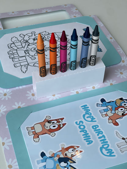 Bluey colouring suitcase & stickers