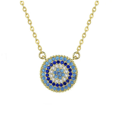 Round Evil Eye Pendant Necklace