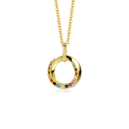 Round Zircon Pendant Necklace