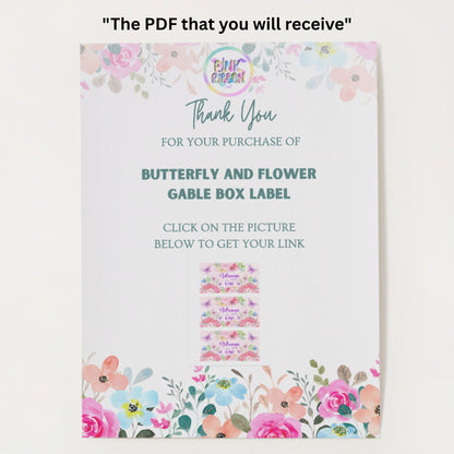 Editable Butterfly & Flowers Gable box (Digital File)