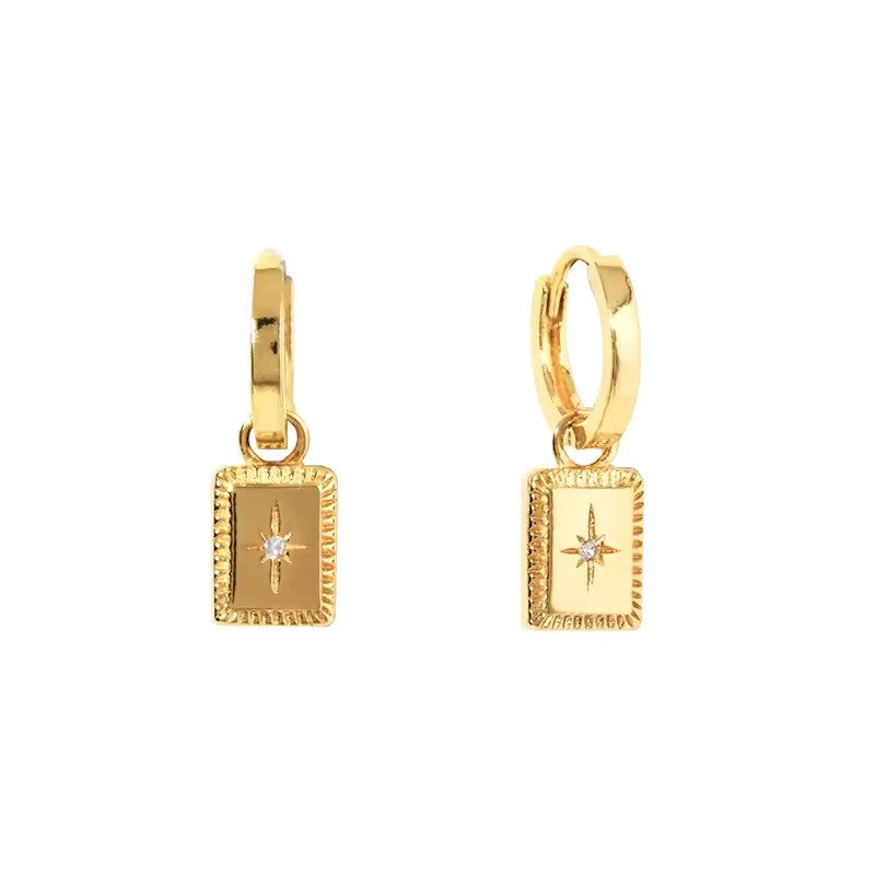 18K gold plated silver earrings