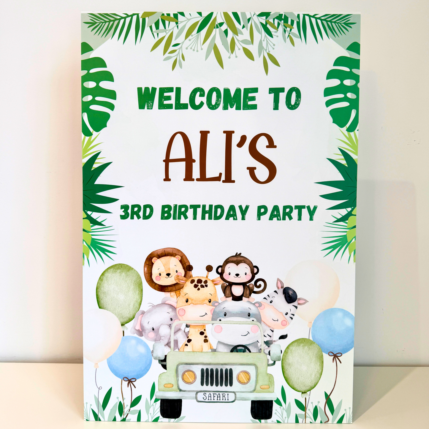 Safari Animals Welcome board