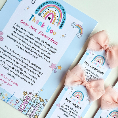 Thank You Letter and Tag For Teacher